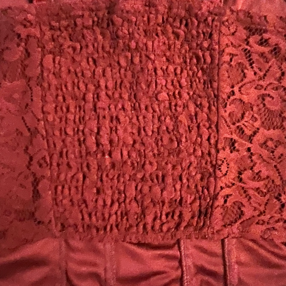 Torrid fire brick Lace Corset Crop Top - Picture 6 of 9
